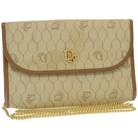 DIOR Honeycomb Chain Shoulder Bag Canvas Beige - Picture 1 of 16